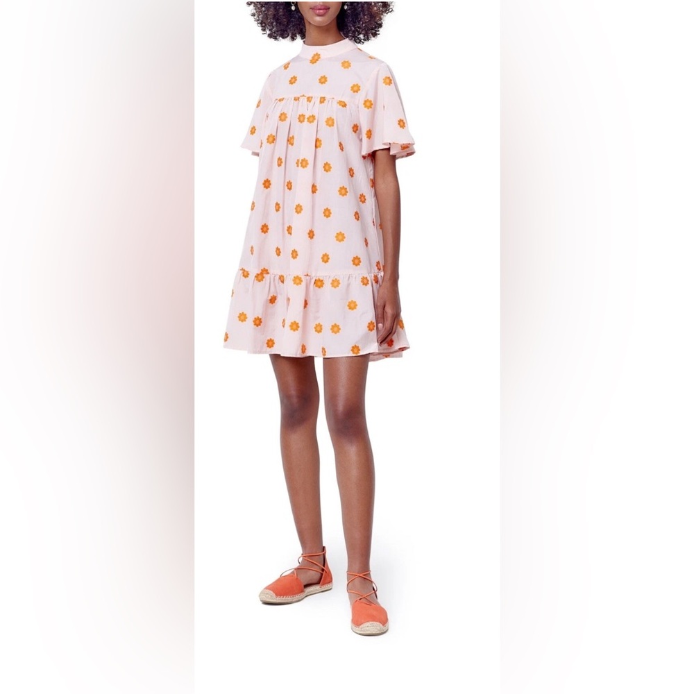 Corey Lynn Calter Pink Tammy Babydoll dress‎ Orange/Pink Small